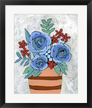 Framed Bleu Blume I Print