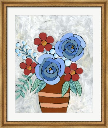 Framed Bleu Blume II Print