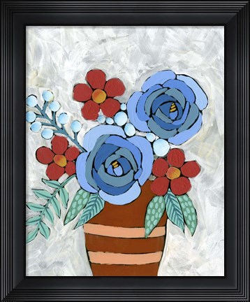 Framed Bleu Blume II Print