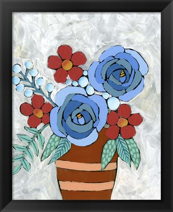 Framed Bleu Blume II Print