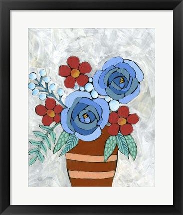 Framed Bleu Blume II Print