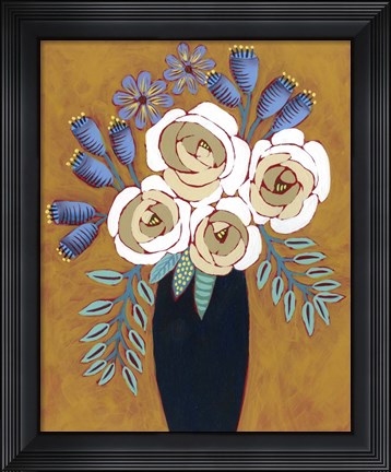 Framed Neutral Blume I Print