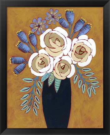 Framed Neutral Blume I Print