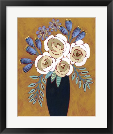 Framed Neutral Blume I Print