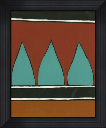 Framed Rust &amp; Teal Patterns II Print