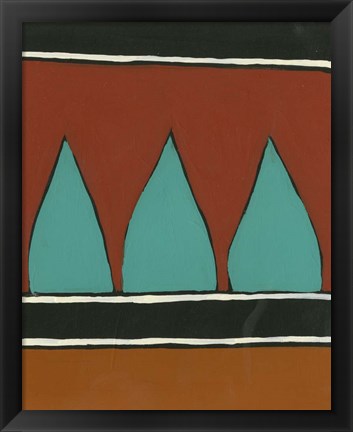 Framed Rust &amp; Teal Patterns II Print