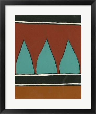 Framed Rust &amp; Teal Patterns II Print