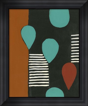 Framed Rust &amp; Teal Patterns III Print