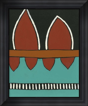 Framed Rust &amp; Teal Patterns IV Print