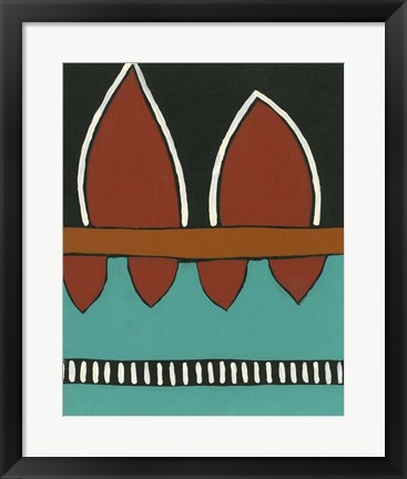 Framed Rust &amp; Teal Patterns IV Print