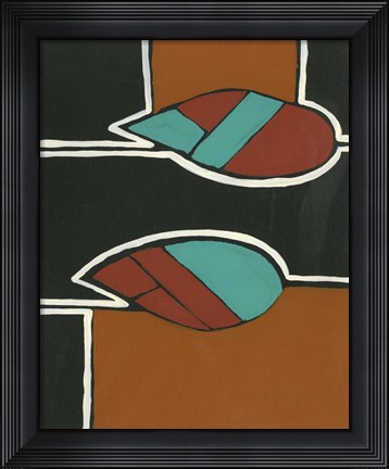 Framed Rust &amp; Teal Patterns VI Print