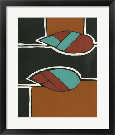 Framed Rust &amp; Teal Patterns VI Print