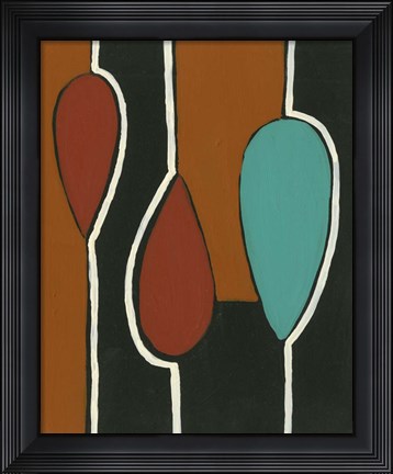 Framed Rust &amp; Teal Patterns VII Print