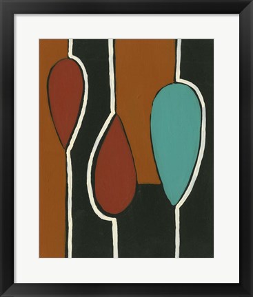 Framed Rust &amp; Teal Patterns VII Print