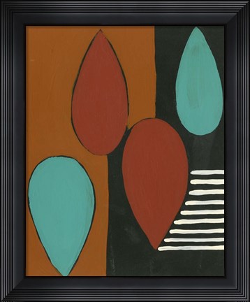 Framed Rust &amp; Teal Patterns IX Print