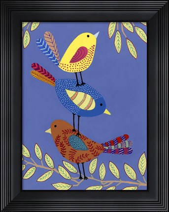 Framed Patterned Feathers I Print