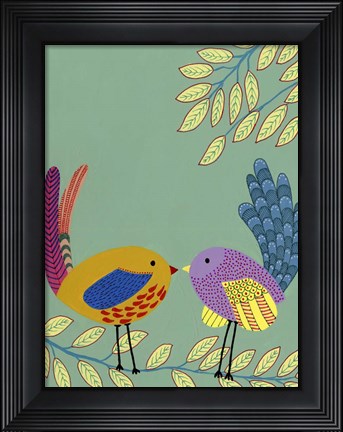 Framed Patterned Feathers II Print