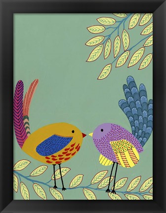 Framed Patterned Feathers II Print