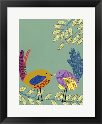 Framed Patterned Feathers II Print