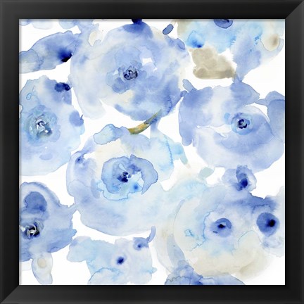 Framed Blue Roses I Print