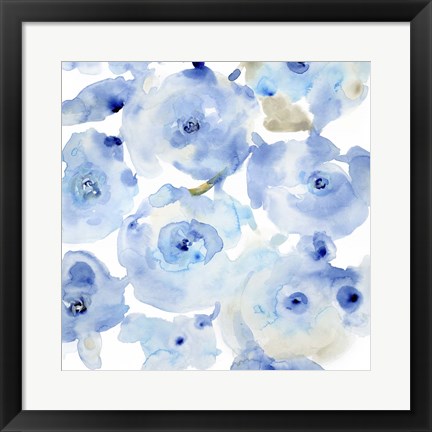 Framed Blue Roses I Print
