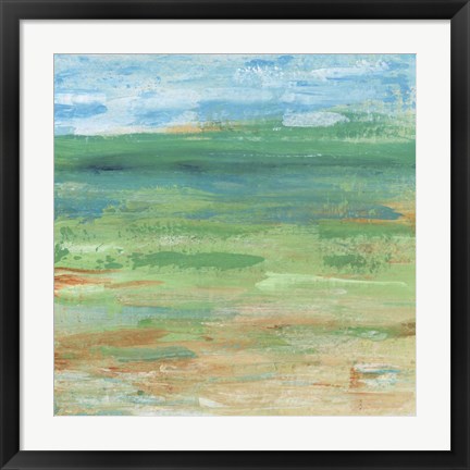 Framed Spring Green Pasture I Print