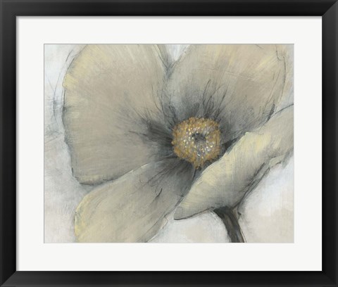 Framed Single Cream Bloom I Print