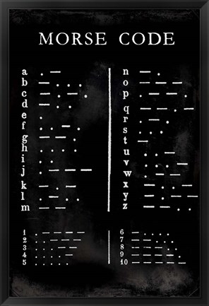 Framed Morse Code Chart Print