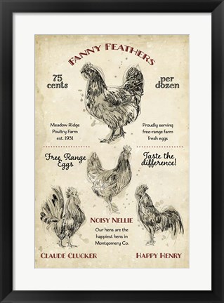 Framed Hen House II Print