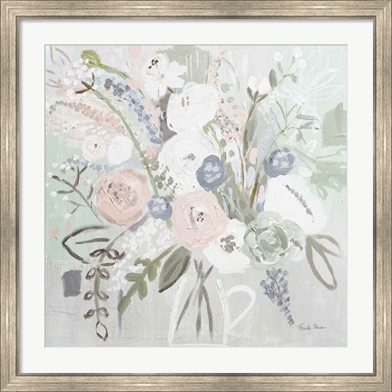Framed Floral Elegance Bleached Print
