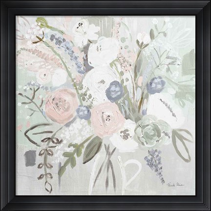 Framed Floral Elegance Bleached Print