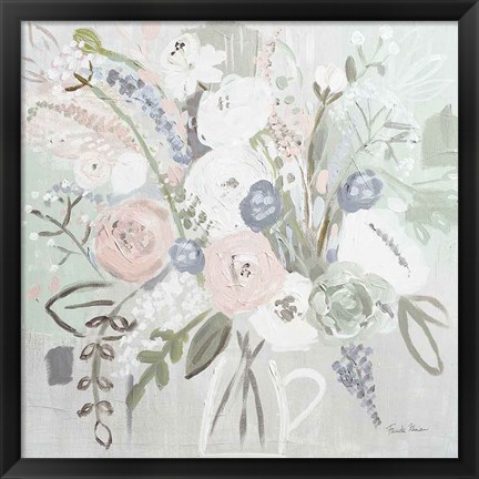 Framed Floral Elegance Bleached Print