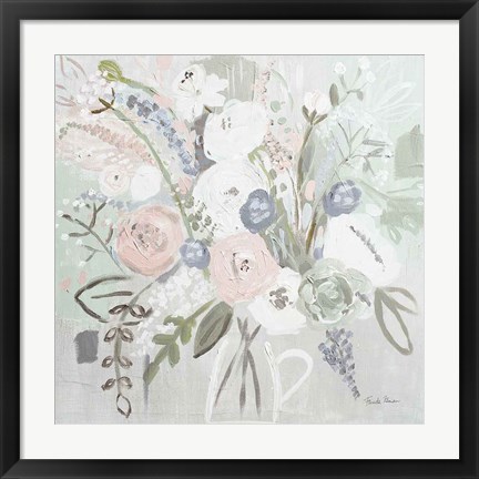 Framed Floral Elegance Bleached Print