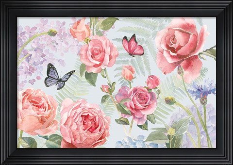 Framed Boho Bouquet I Blue Print