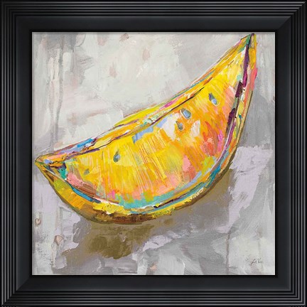 Framed Lemon Wedge Neutral Print