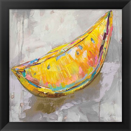 Framed Lemon Wedge Neutral Print