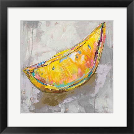 Framed Lemon Wedge Neutral Print