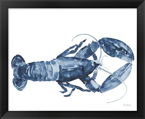 Framed Beach House Kitchen Blue Lobster White Print