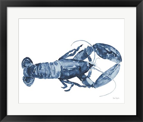 Framed Beach House Kitchen Blue Lobster White Print