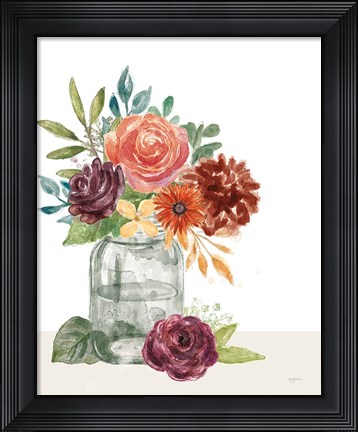 Framed Flower Fest VI Green Jar Print