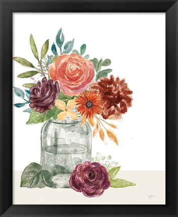 Framed Flower Fest VI Green Jar Print