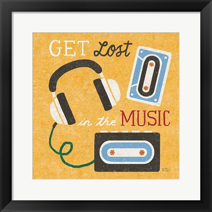 Framed Retro Desktop Headphones v2 Print