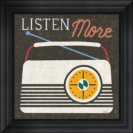 Framed Retro Desktop Radio v2 Print