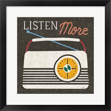 Framed Retro Desktop Radio v2 Print