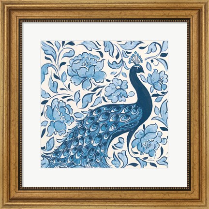 Framed Peacock Garden IV v2 Print