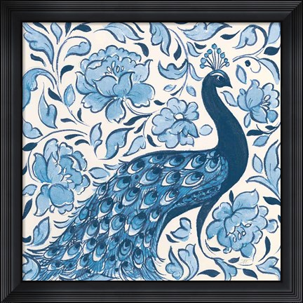 Framed Peacock Garden IV v2 Print