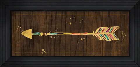 Framed Beautiful Arrows IV on Wood No Words Print