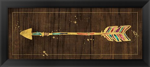 Framed Beautiful Arrows IV on Wood No Words Print