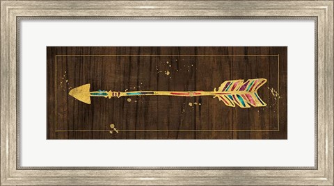 Framed Beautiful Arrows IV on Wood No Words Print