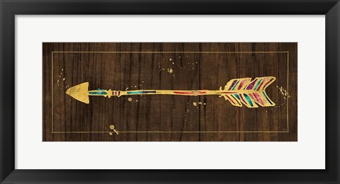 Framed Beautiful Arrows IV on Wood No Words Print